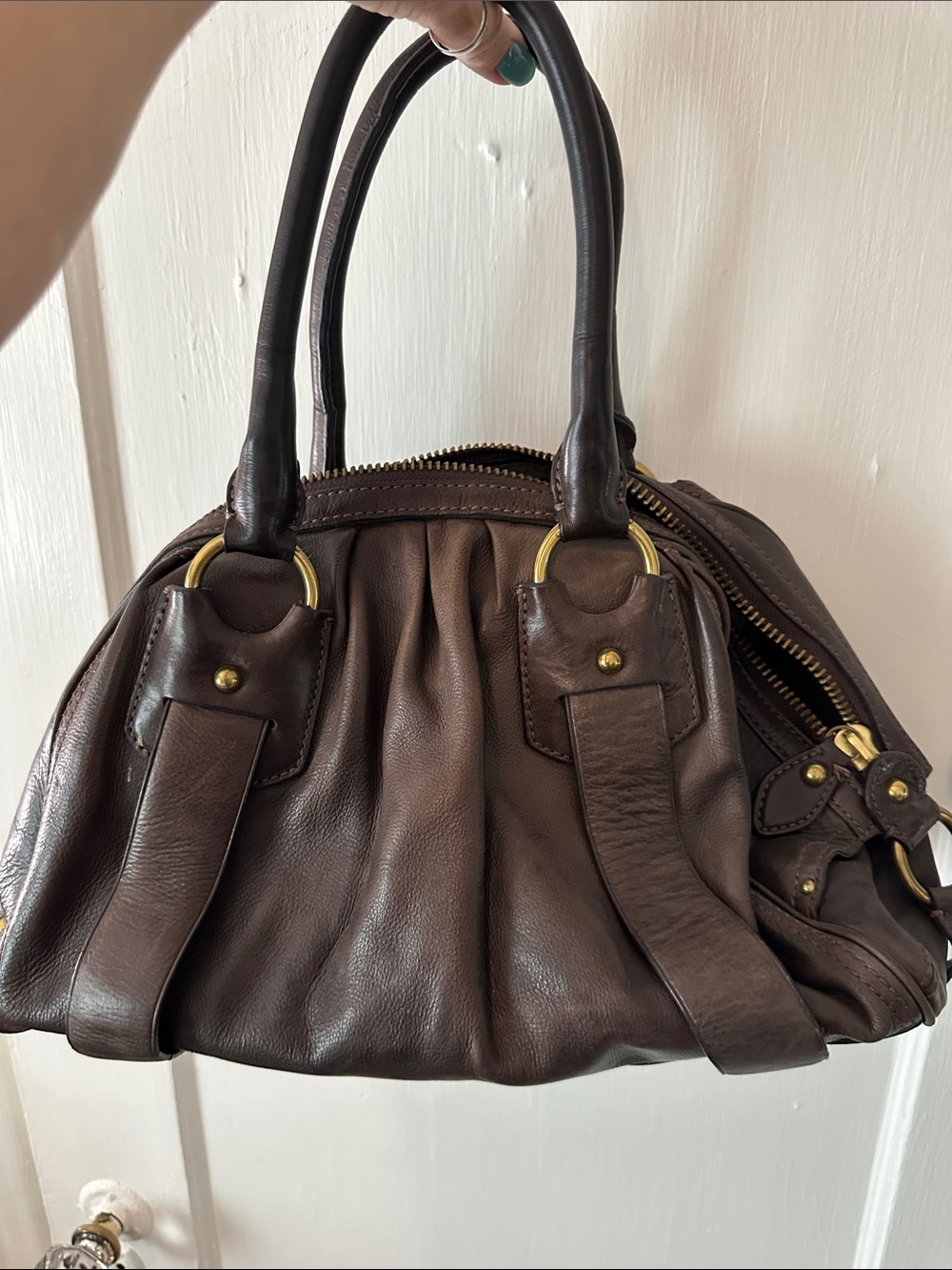 Banana Republic Dark Brown Leather Satchel